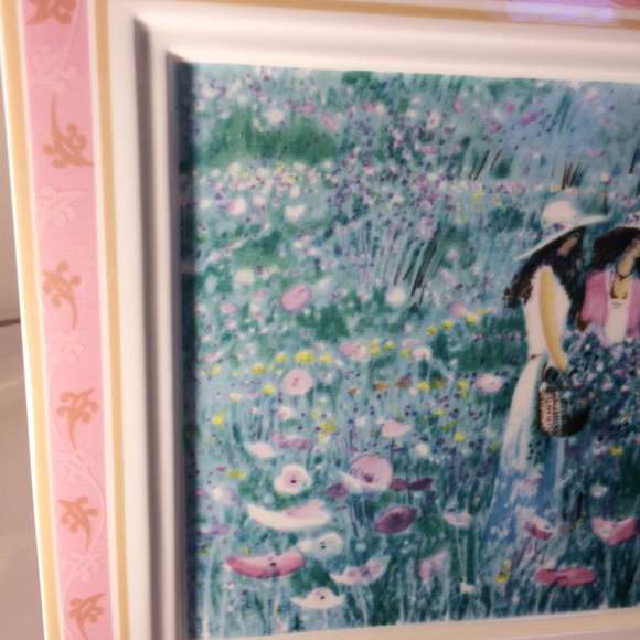 Vintage Wall Ceramic Tile Villeroy & Bosh Galerie Reign Flower picking Gentil - Picture 3 of 6